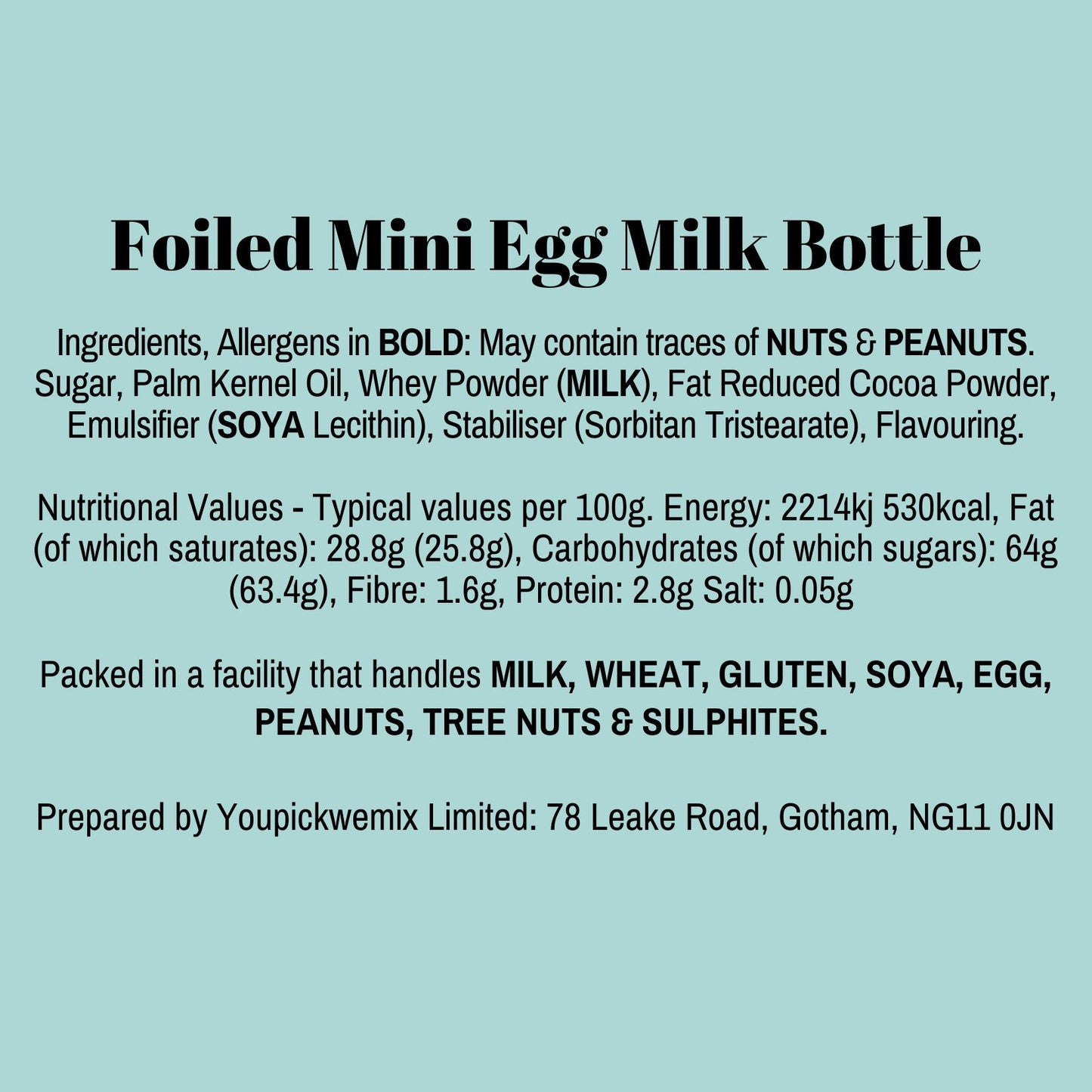 Foiled Eggs Milk Bottles