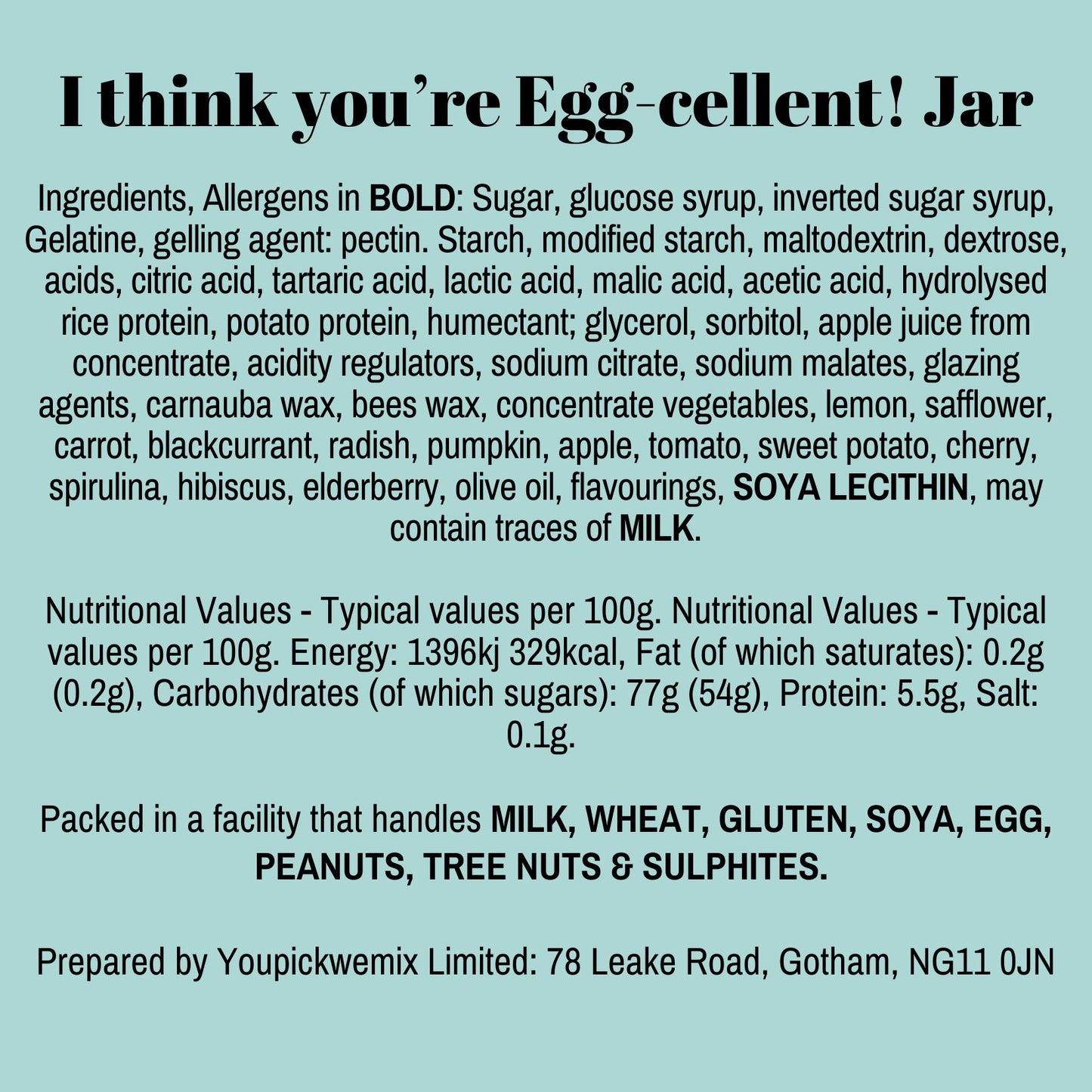 'I think you're Egg-cellent!' Jar