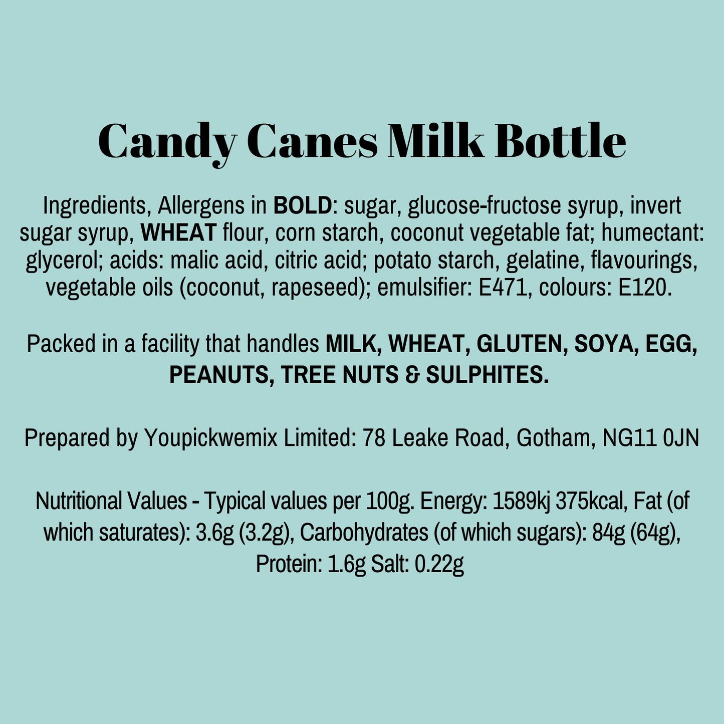Candy Canes Glass Bottle