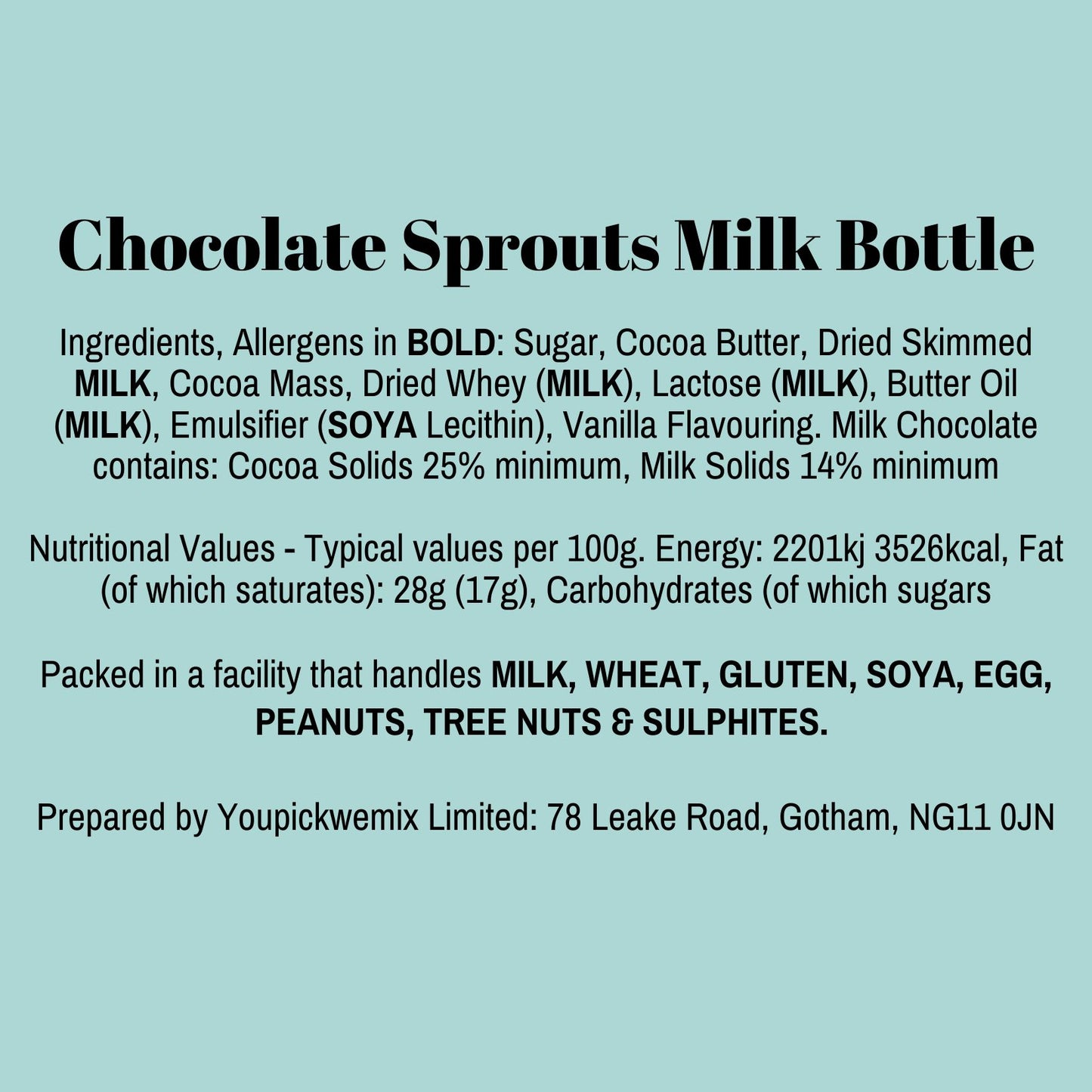 Chocolate Sprouts Milk Bottle