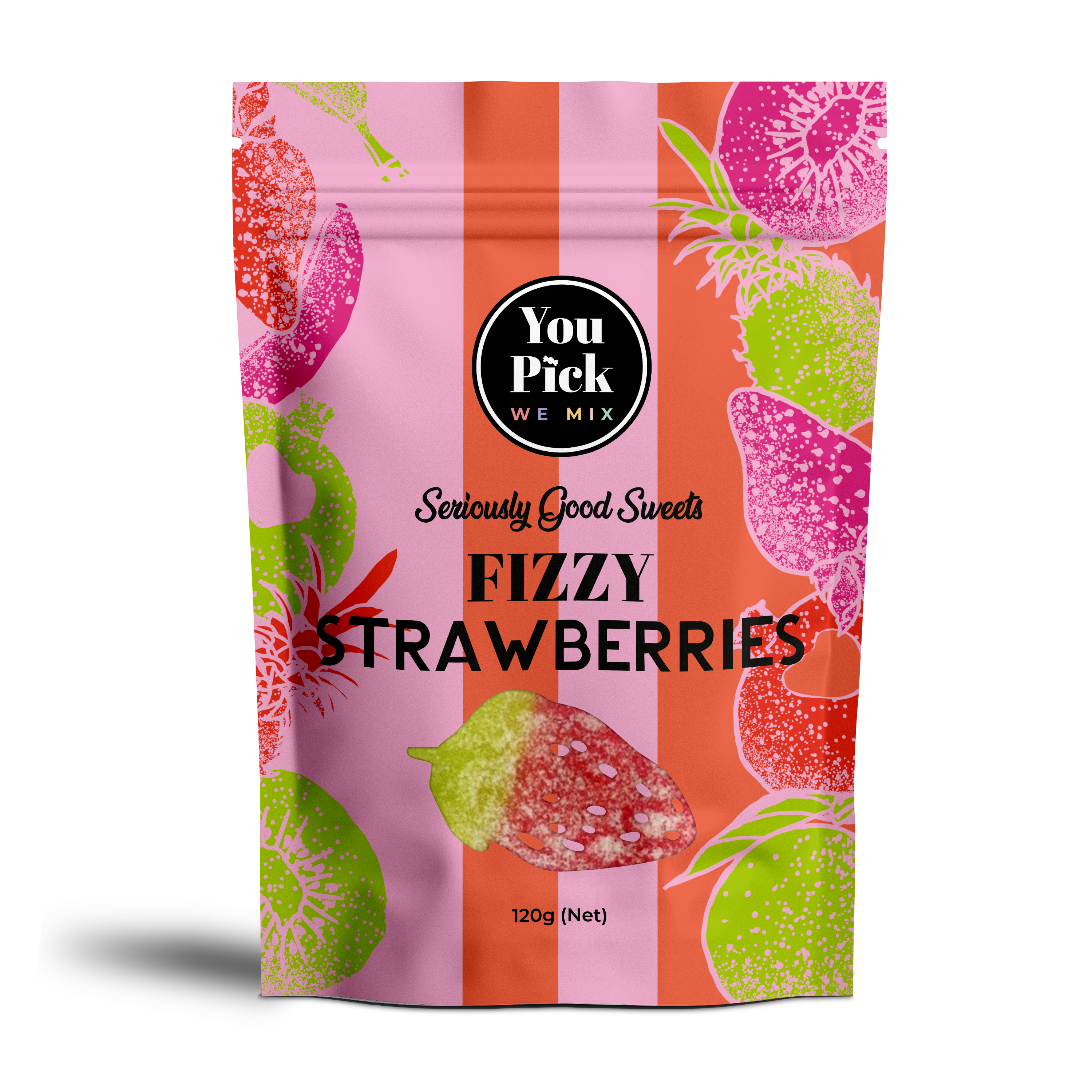 Fizzy Strawberries 100g | Fruity Range