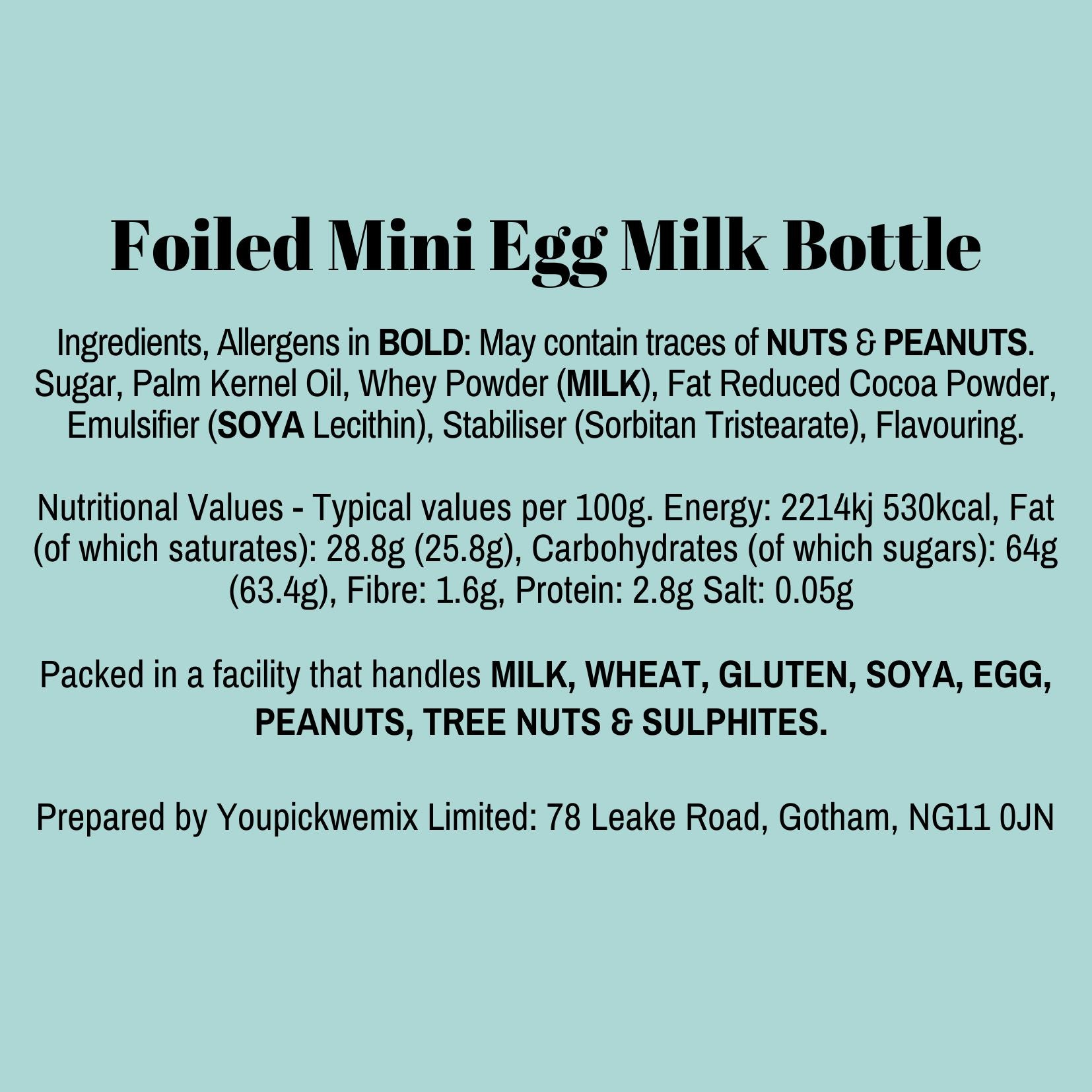 Foiled Eggs Milk Bottles