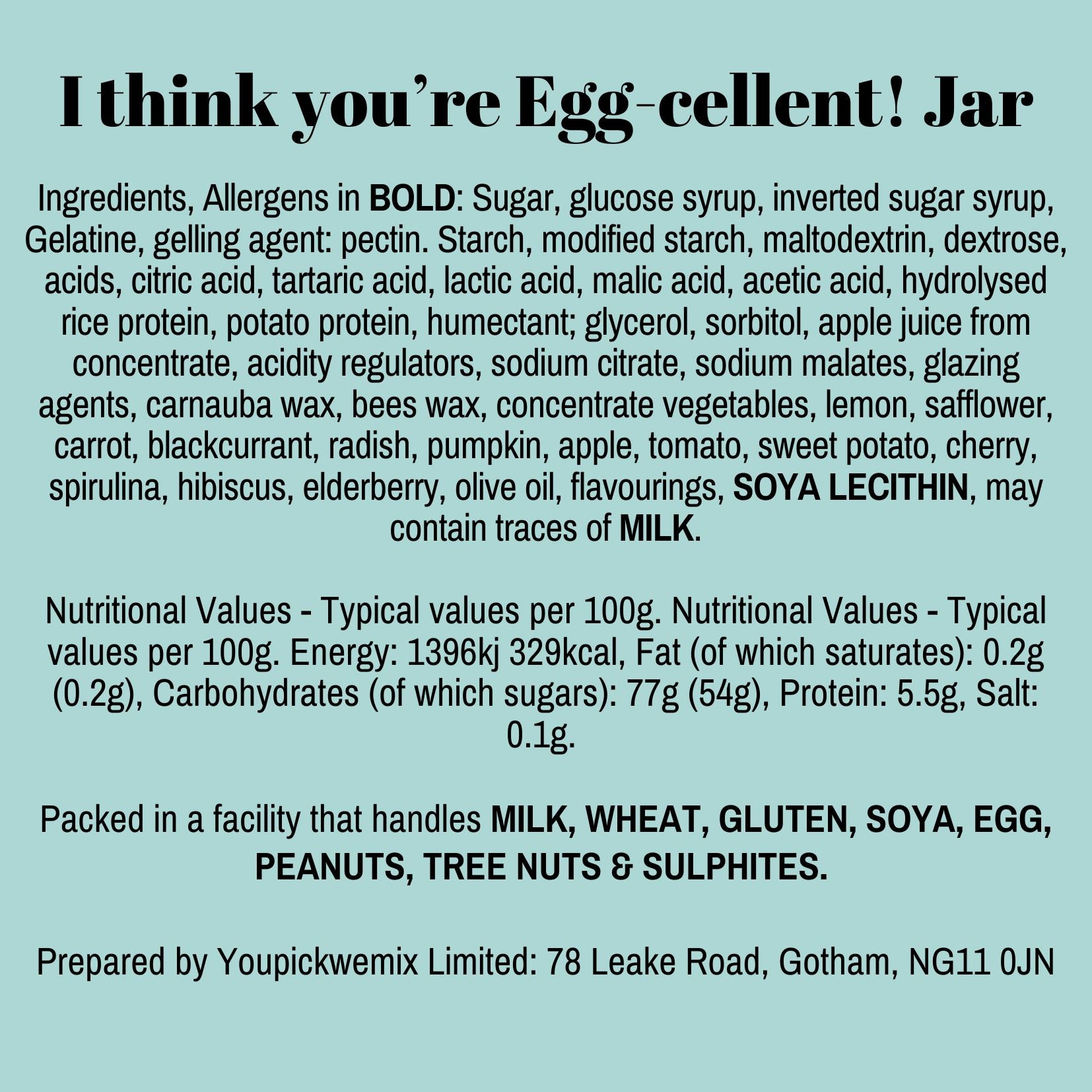 'I think you're Egg-cellent!' Jar