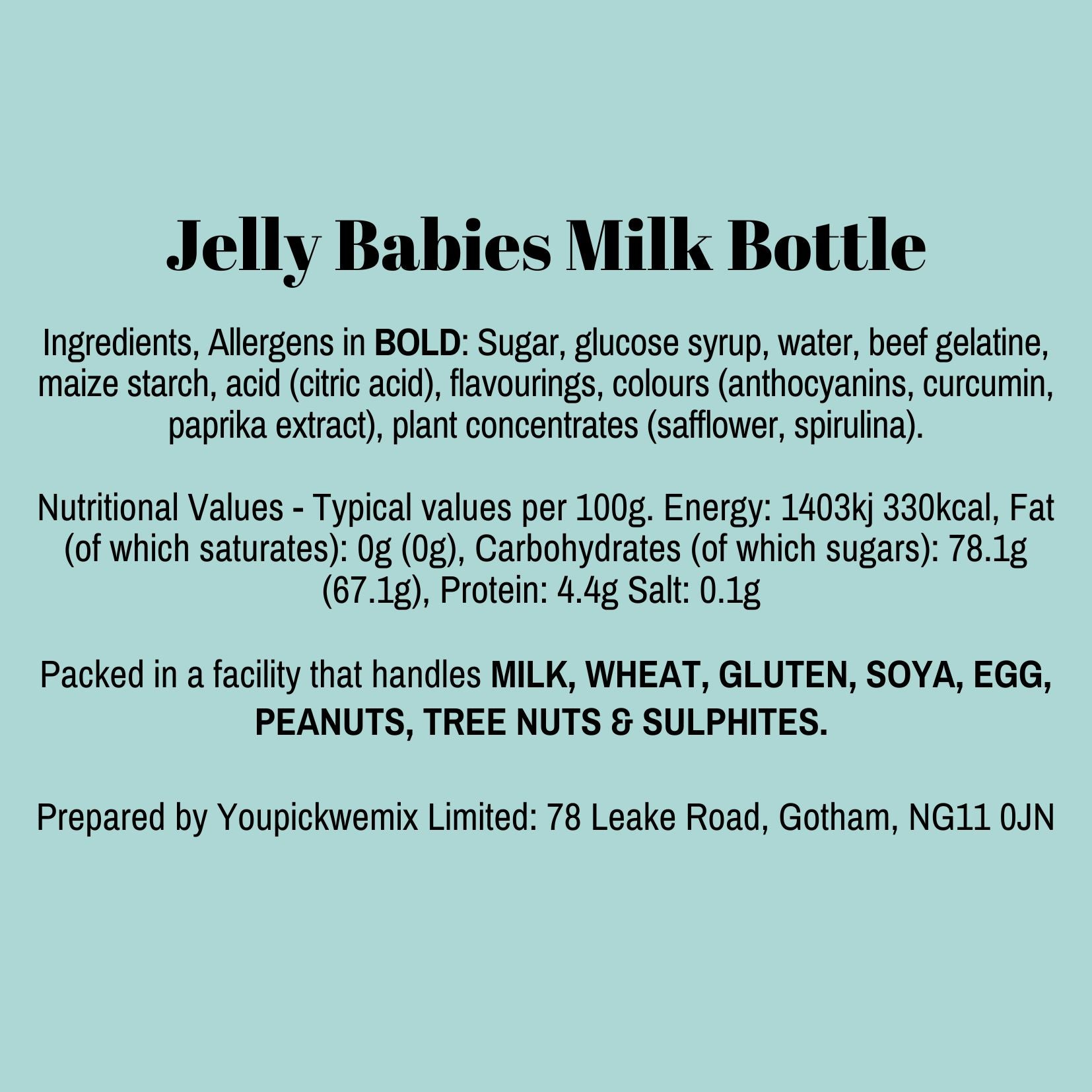 Jelly Babies Milk Bottle