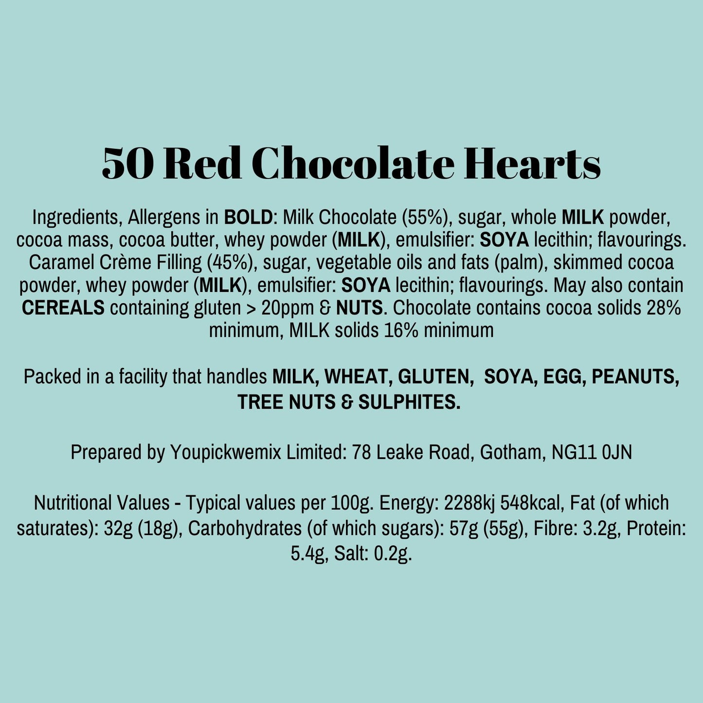 50 Chocolate Hearts