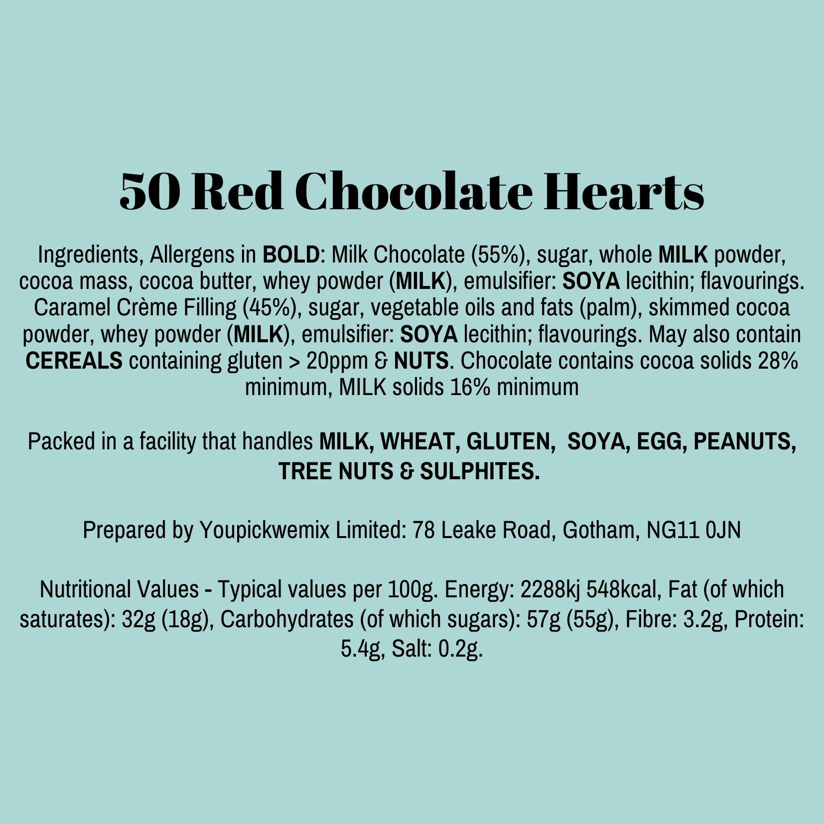 50 Chocolate Hearts