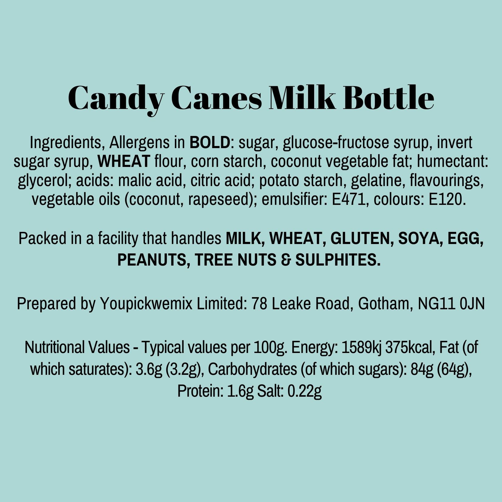Candy Canes Glass Bottle