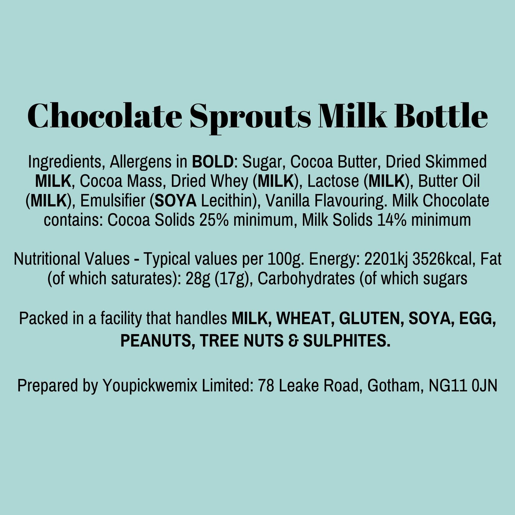 Chocolate Sprouts Milk Bottle