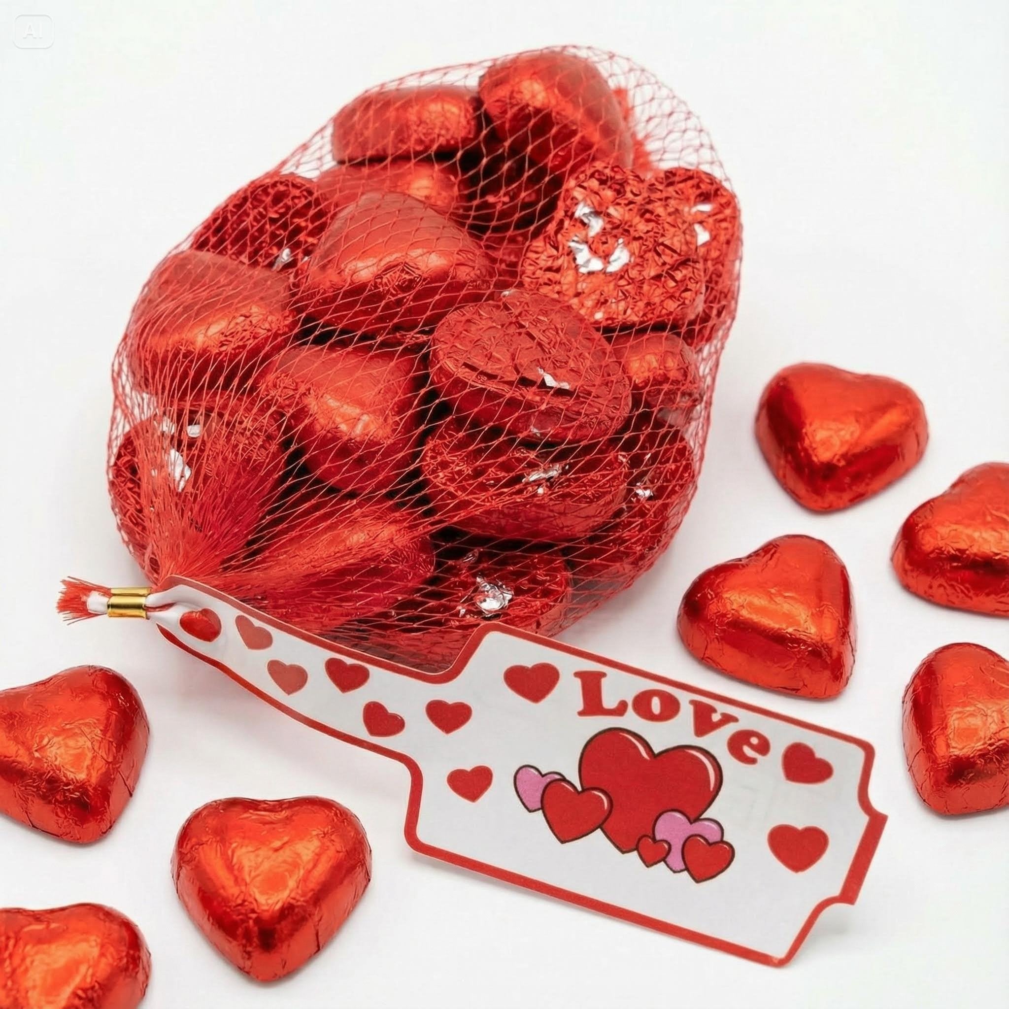 20 Red Chocolate Hearts