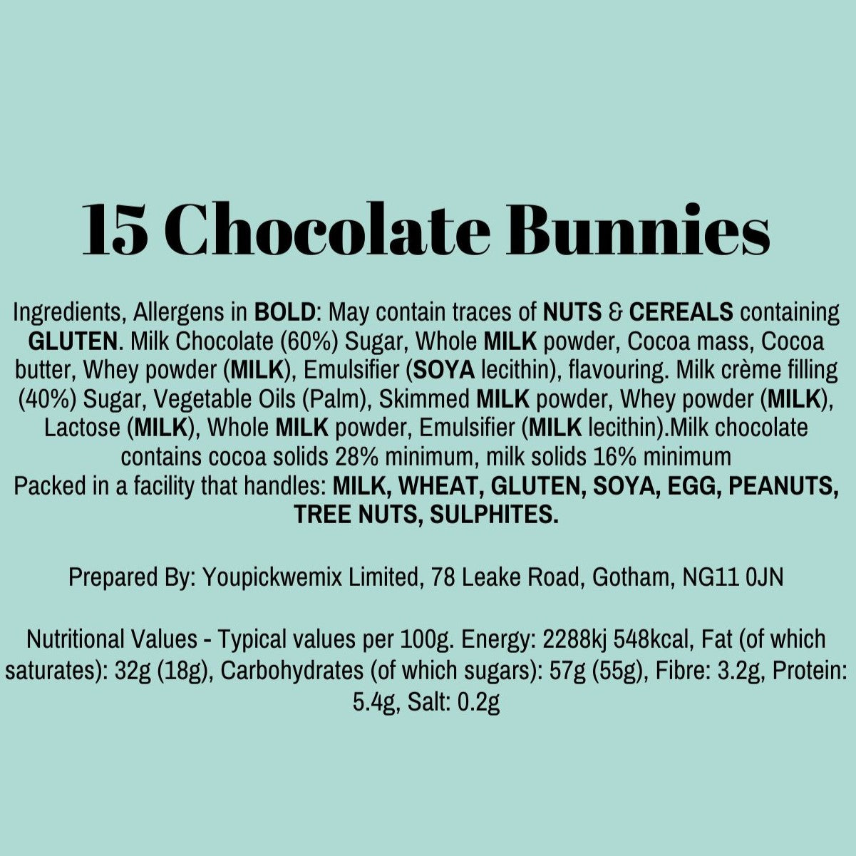 15 Chocolate Bunnies