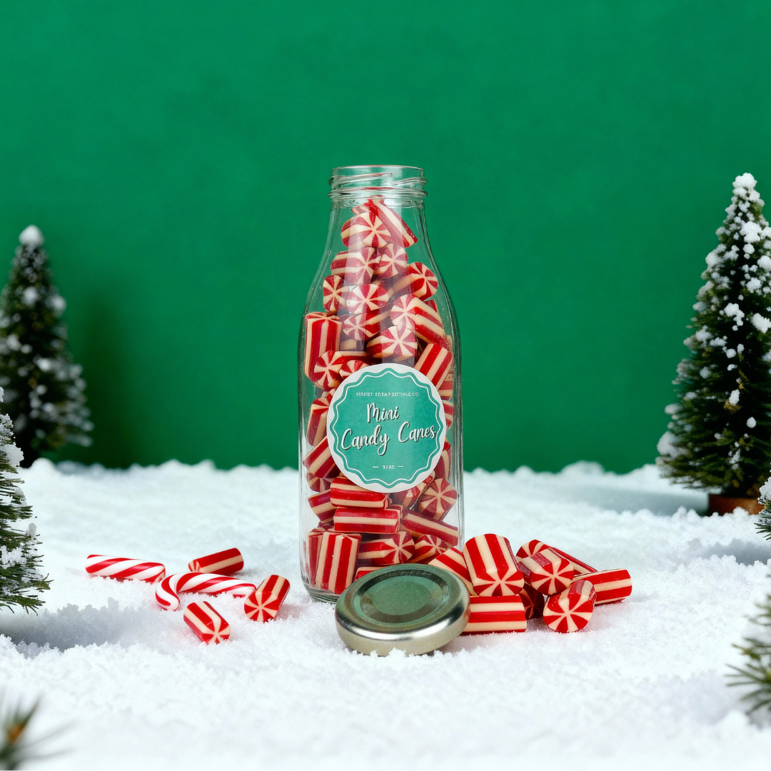 Candy Canes Glass Bottle